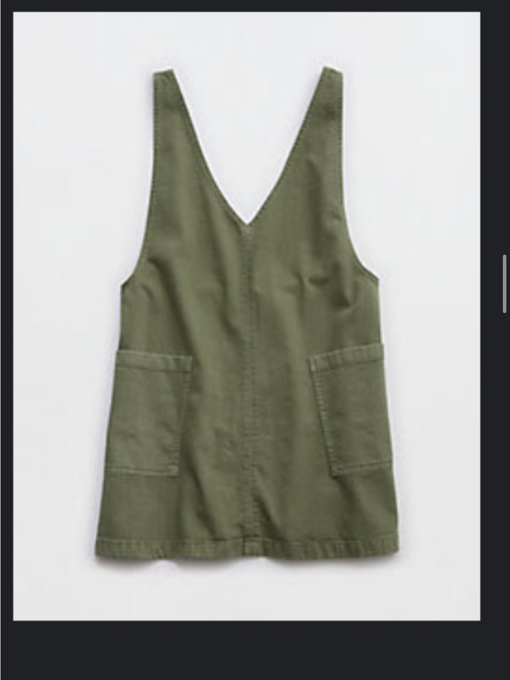 Olive Green V-Neck Sleeveless Pinafore SKIRTALL from Aerie